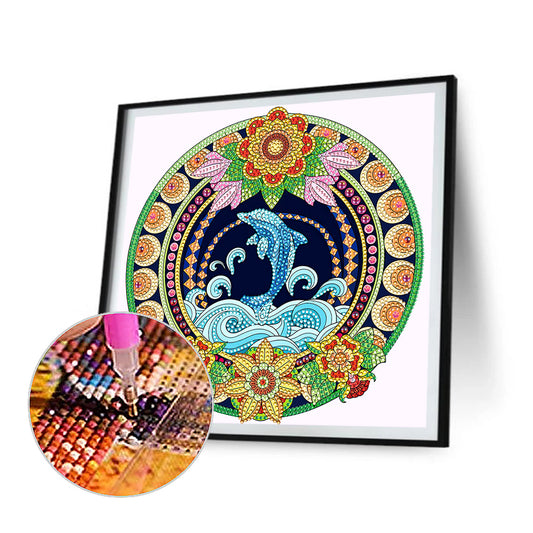 Dolphin - Special Shaped Drill Diamond Painting 30*30CM
