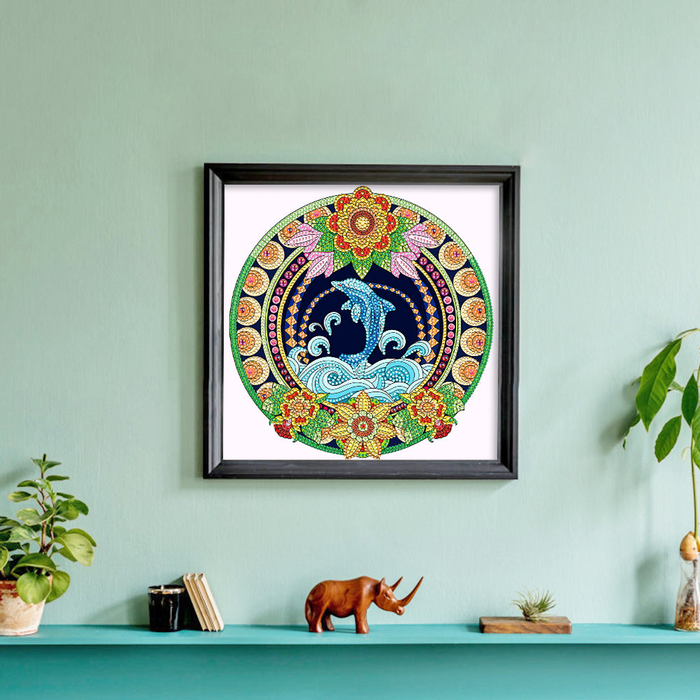 Dolphin - Special Shaped Drill Diamond Painting 30*30CM