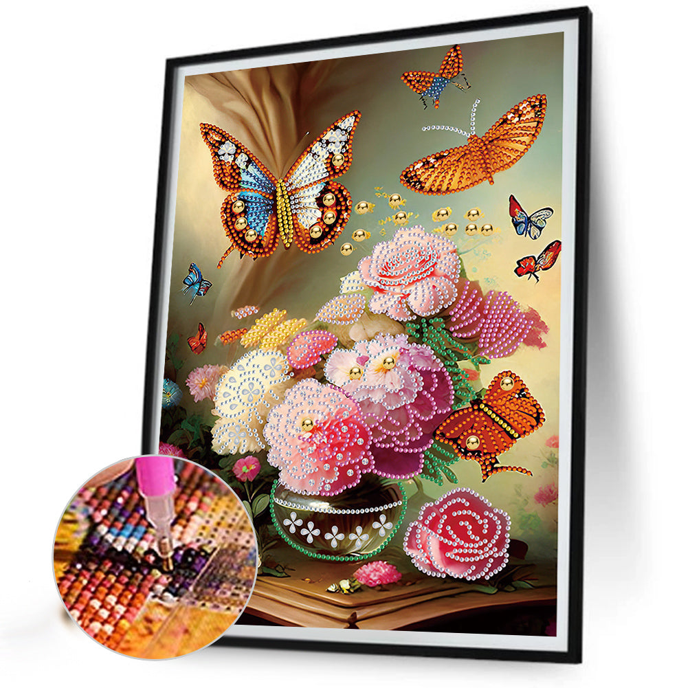 Classical Vase - Special Shaped Drill Diamond Painting 30*40CM