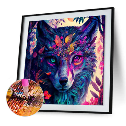 Colorful Wolf Cubs - Full Round Drill Diamond Painting 30*30CM