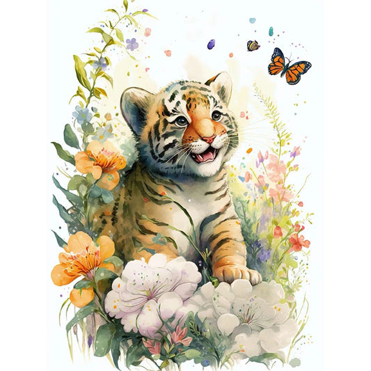 Little Tiger - Full Round Drill Diamond Painting 30*40CM