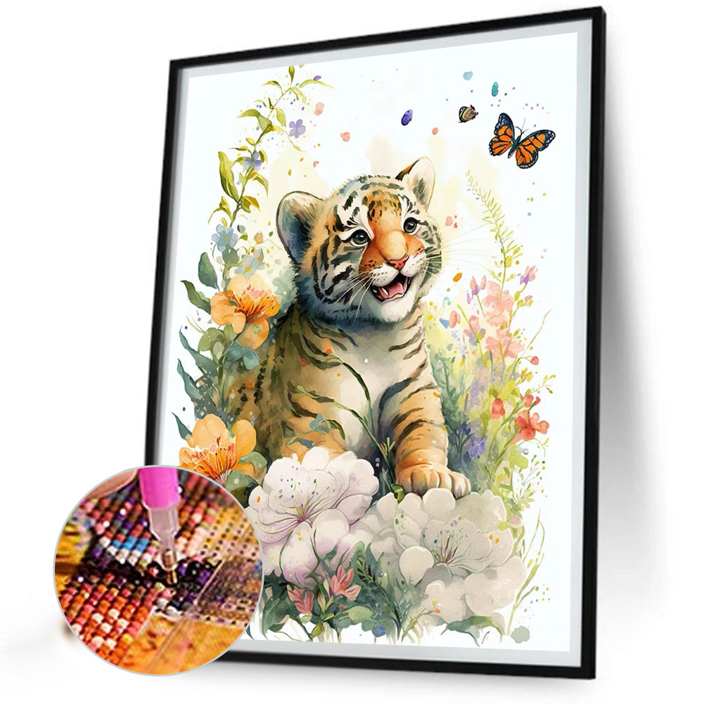 Little Tiger - Full Round Drill Diamond Painting 30*40CM