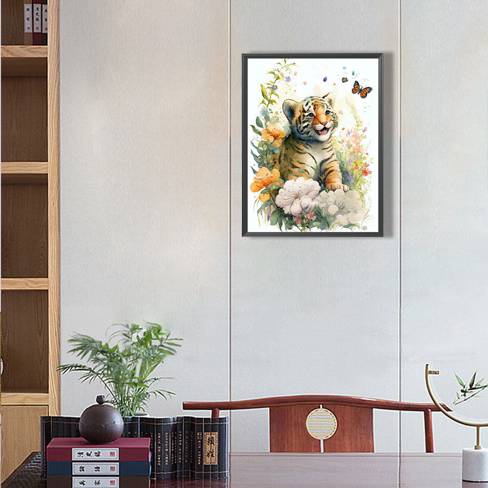 Little Tiger - Full Round Drill Diamond Painting 30*40CM