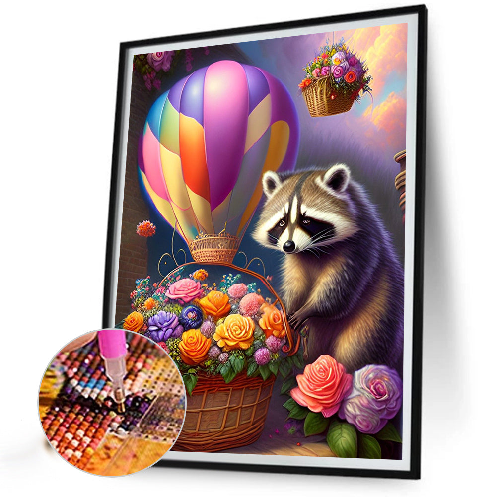 Raccoon - Full Round Drill Diamond Painting 30*40CM