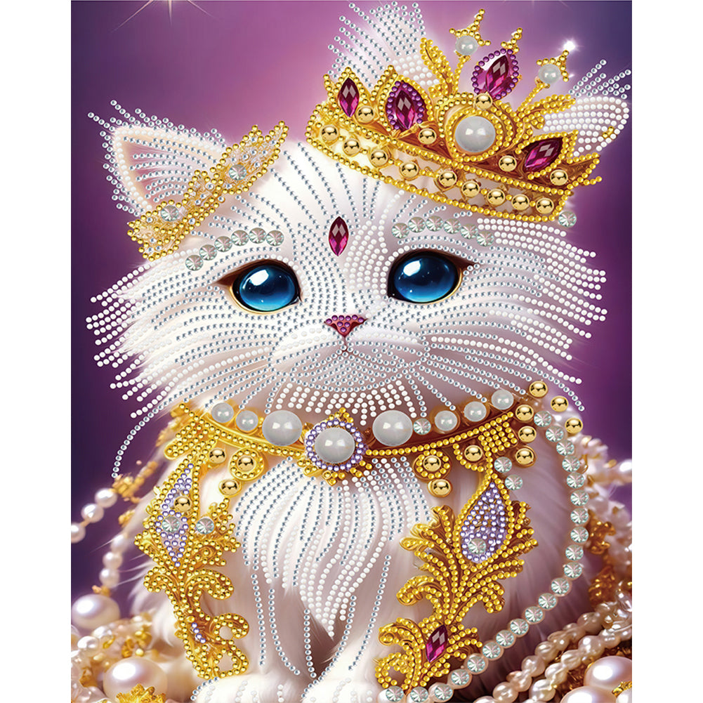 Pearl Cat - Special Shaped Drill Diamond Painting 30*40CM