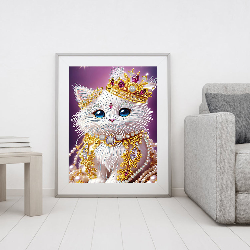 Pearl Cat - Special Shaped Drill Diamond Painting 30*40CM