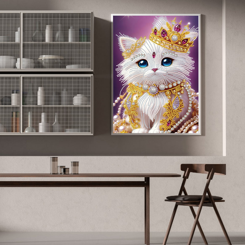 Pearl Cat - Special Shaped Drill Diamond Painting 30*40CM