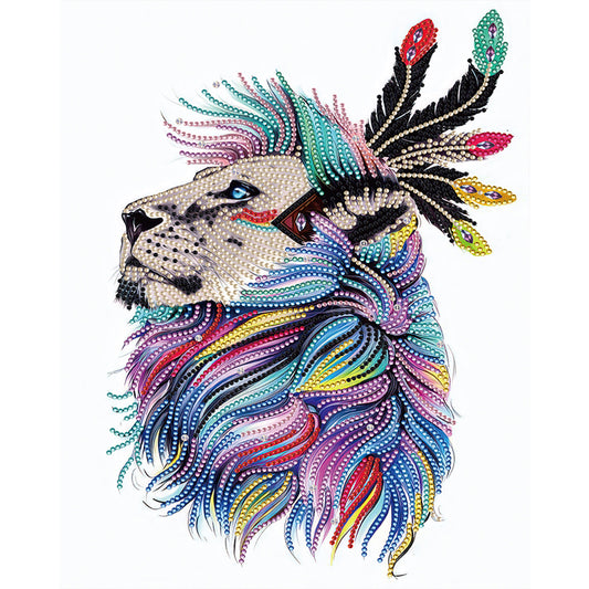 Feather And Lion - Special Shaped Drill Diamond Painting 30*40CM