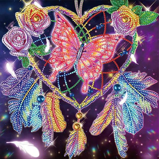 Butterfly And Dreamcatcher - Special Shaped Drill Diamond Painting 30*30CM