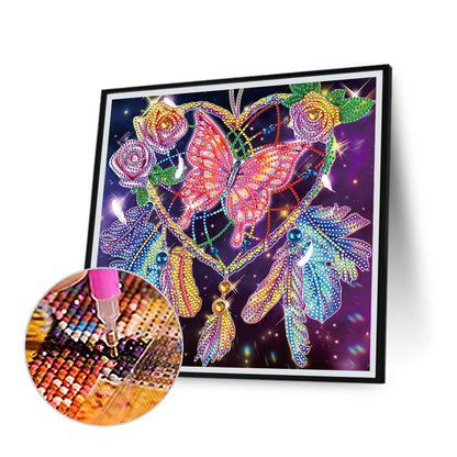 Butterfly And Dreamcatcher - Special Shaped Drill Diamond Painting 30*30CM