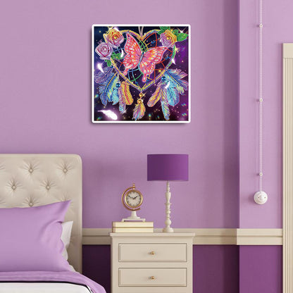 Butterfly And Dreamcatcher - Special Shaped Drill Diamond Painting 30*30CM