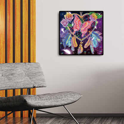 Butterfly And Dreamcatcher - Special Shaped Drill Diamond Painting 30*30CM