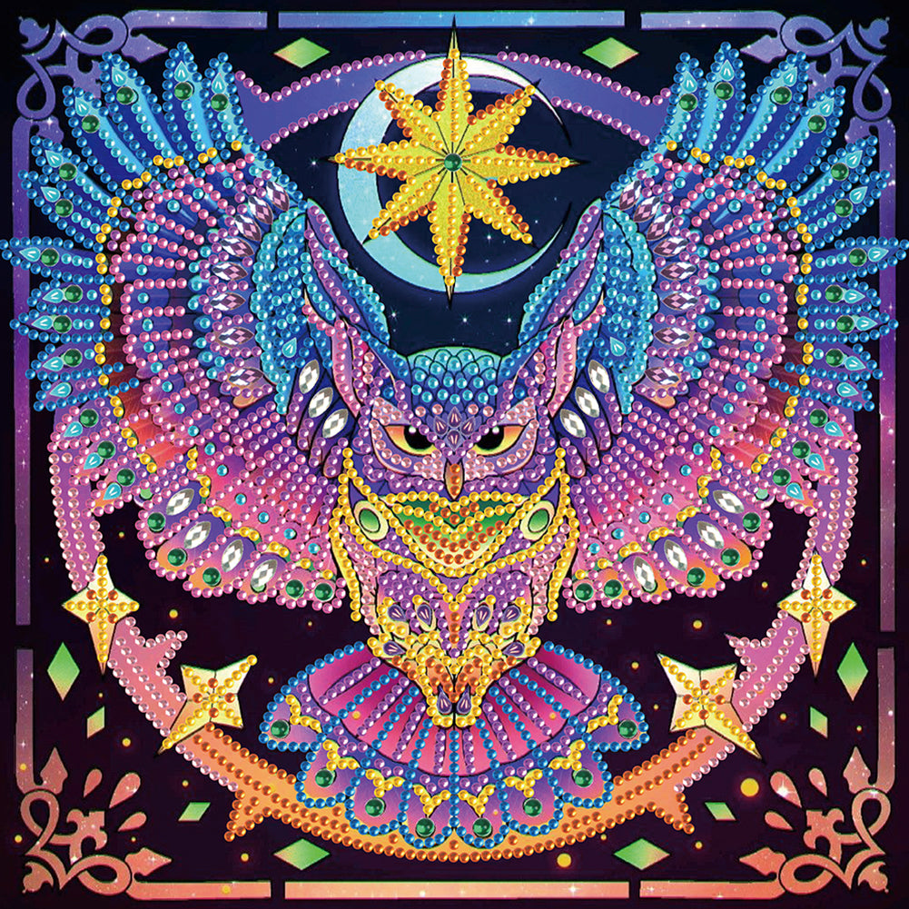 Flying Owl - Special Shaped Drill Diamond Painting 30*30CM