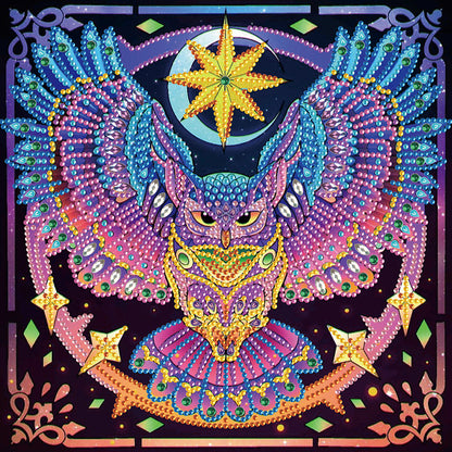Flying Owl - Special Shaped Drill Diamond Painting 30*30CM