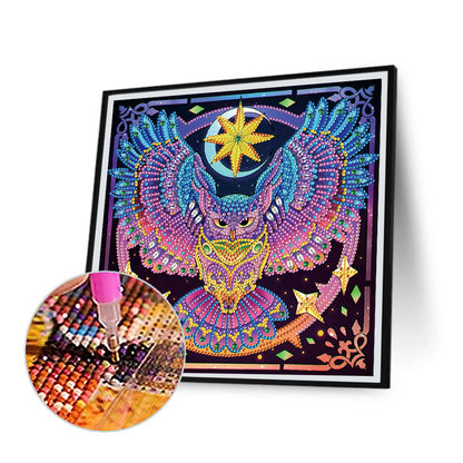 Flying Owl - Special Shaped Drill Diamond Painting 30*30CM