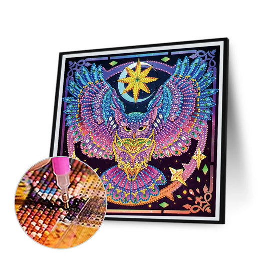 Flying Owl - Special Shaped Drill Diamond Painting 30*30CM