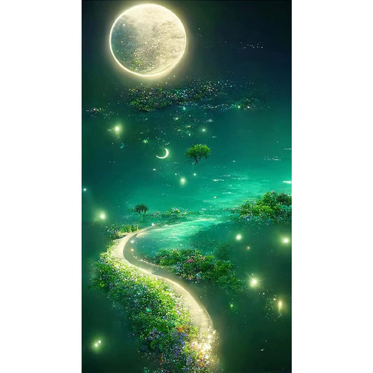 Yuexiashan Lake - Full Round Drill Diamond Painting 45*80CM