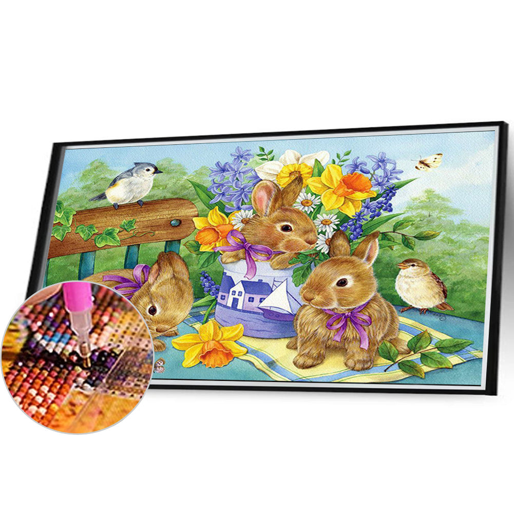 Rabbit - Full Round Drill Diamond Painting 40*30CM