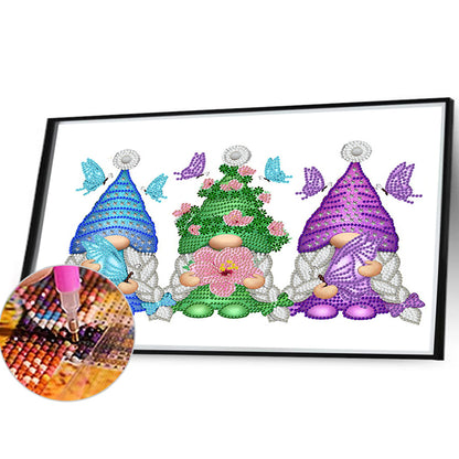 Flower Butterfly Goblin - Special Shaped Drill Diamond Painting 40*30CM