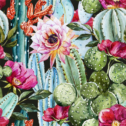 Cactus And Flowers - Full Round Drill Diamond Painting 40*40CM