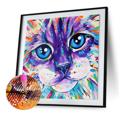 Colorful Cat - Full Round Drill Diamond Painting 30*30CM