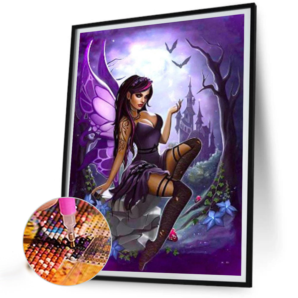 Magic Dark Girl - Full Round Drill Diamond Painting 30*40CM