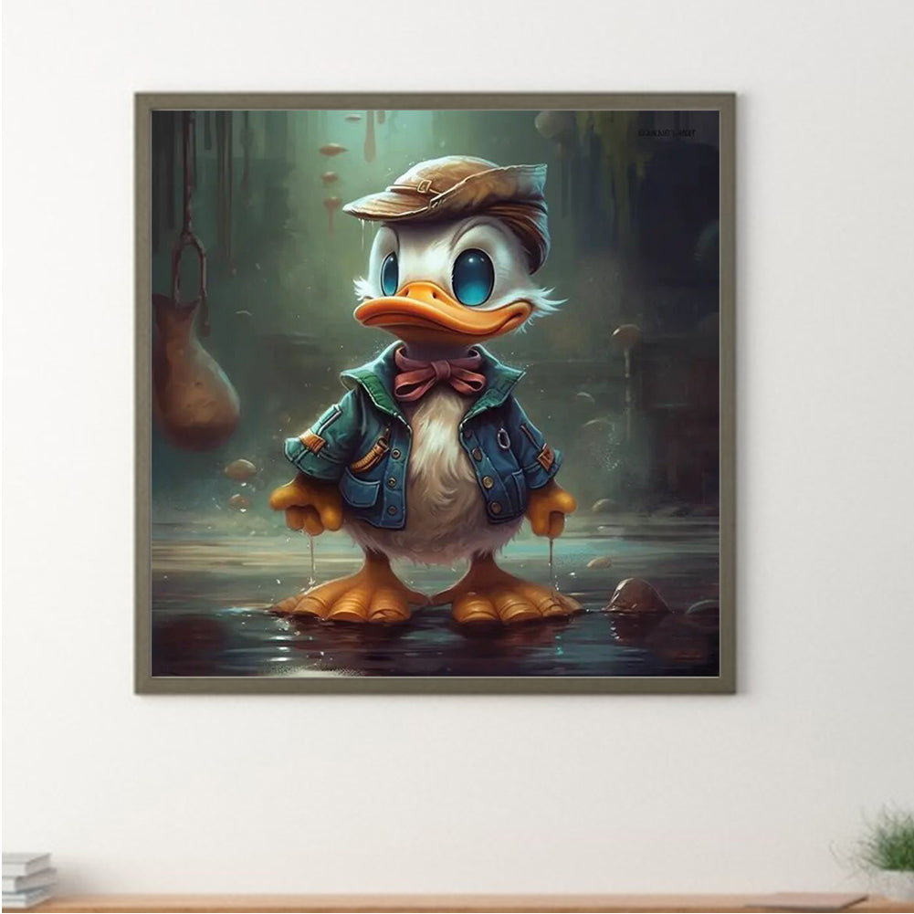 Rainy Night Donald Duck - Full Round Drill Diamond Painting 30*30CM