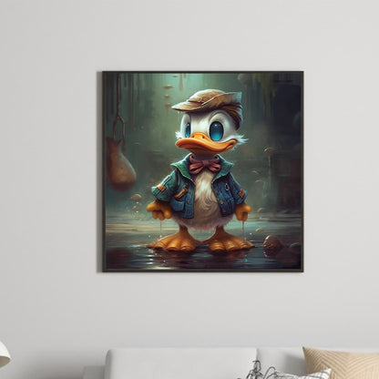 Rainy Night Donald Duck - Full Round Drill Diamond Painting 30*30CM