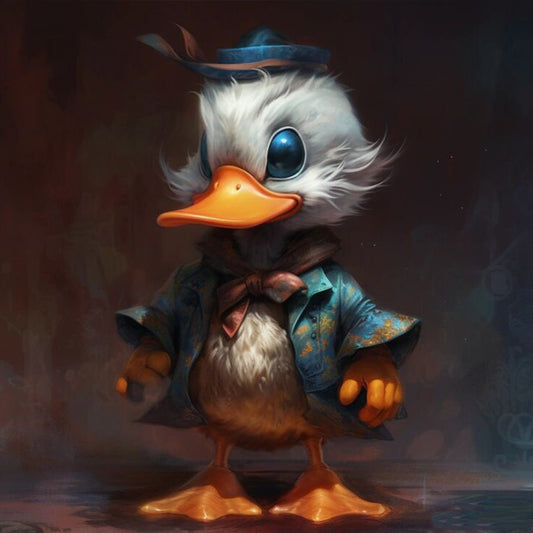 Rainy Night Donald Duck - Full Round Drill Diamond Painting 30*30CM