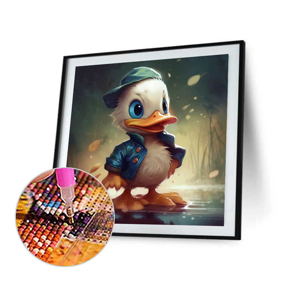 Rainy Night Donald Duck - Full Round Drill Diamond Painting 30*30CM