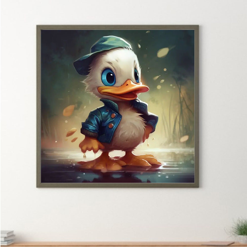 Rainy Night Donald Duck - Full Round Drill Diamond Painting 30*30CM