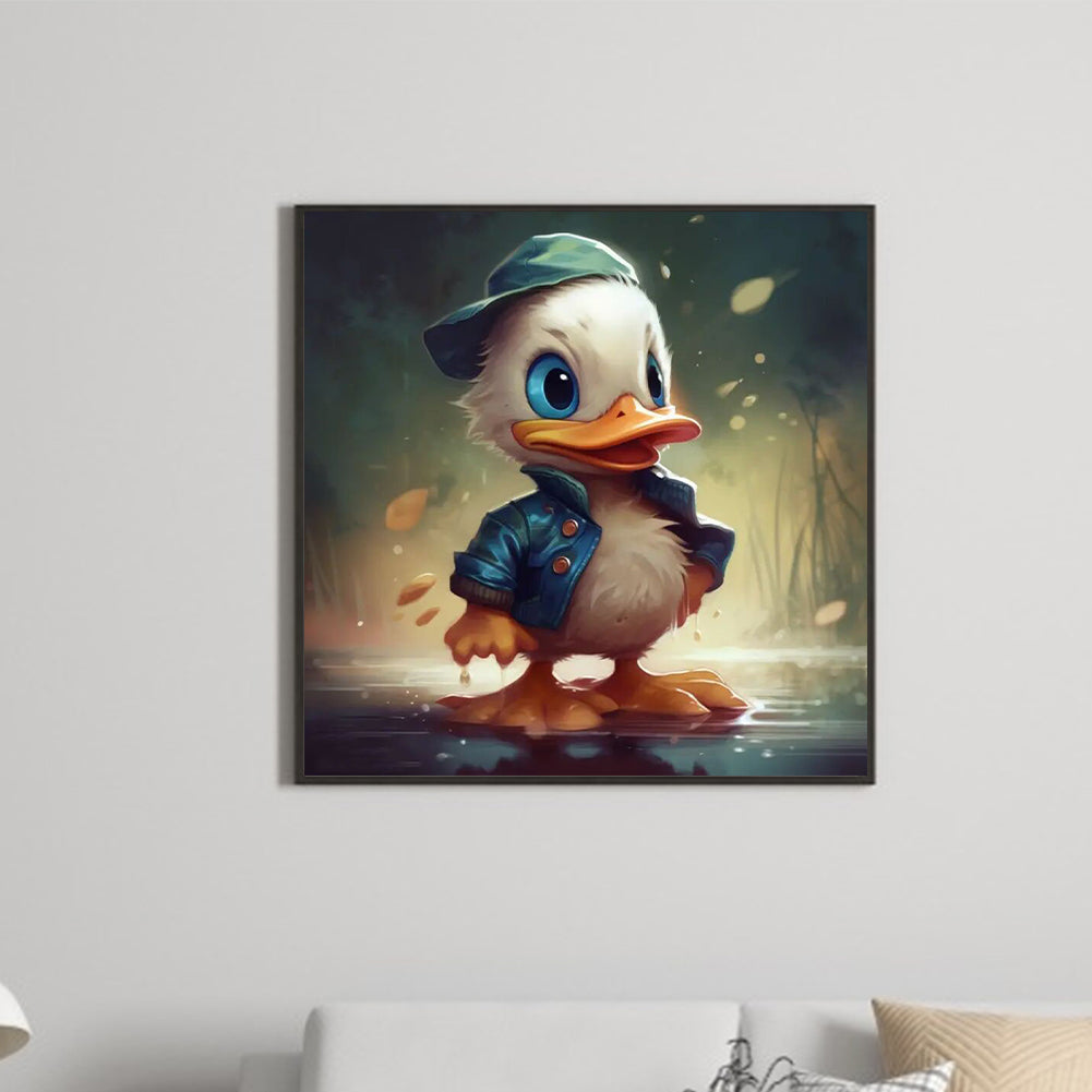 Rainy Night Donald Duck - Full Round Drill Diamond Painting 30*30CM