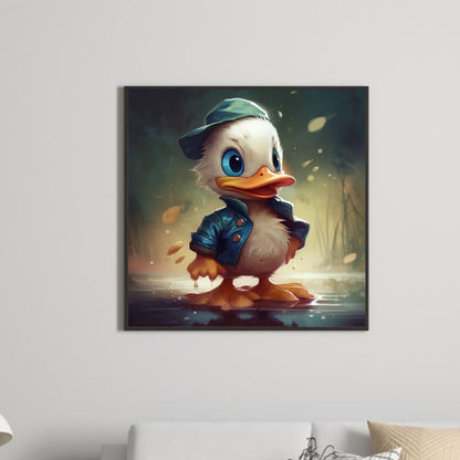 Rainy Night Donald Duck - Full Round Drill Diamond Painting 30*30CM
