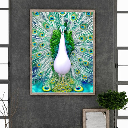 Peacock - Full Round Drill Diamond Painting 30*40CM