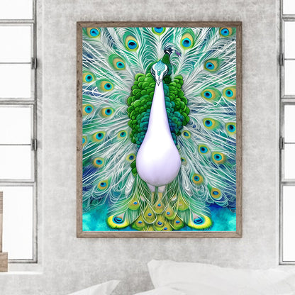 Peacock - Full Round Drill Diamond Painting 30*40CM