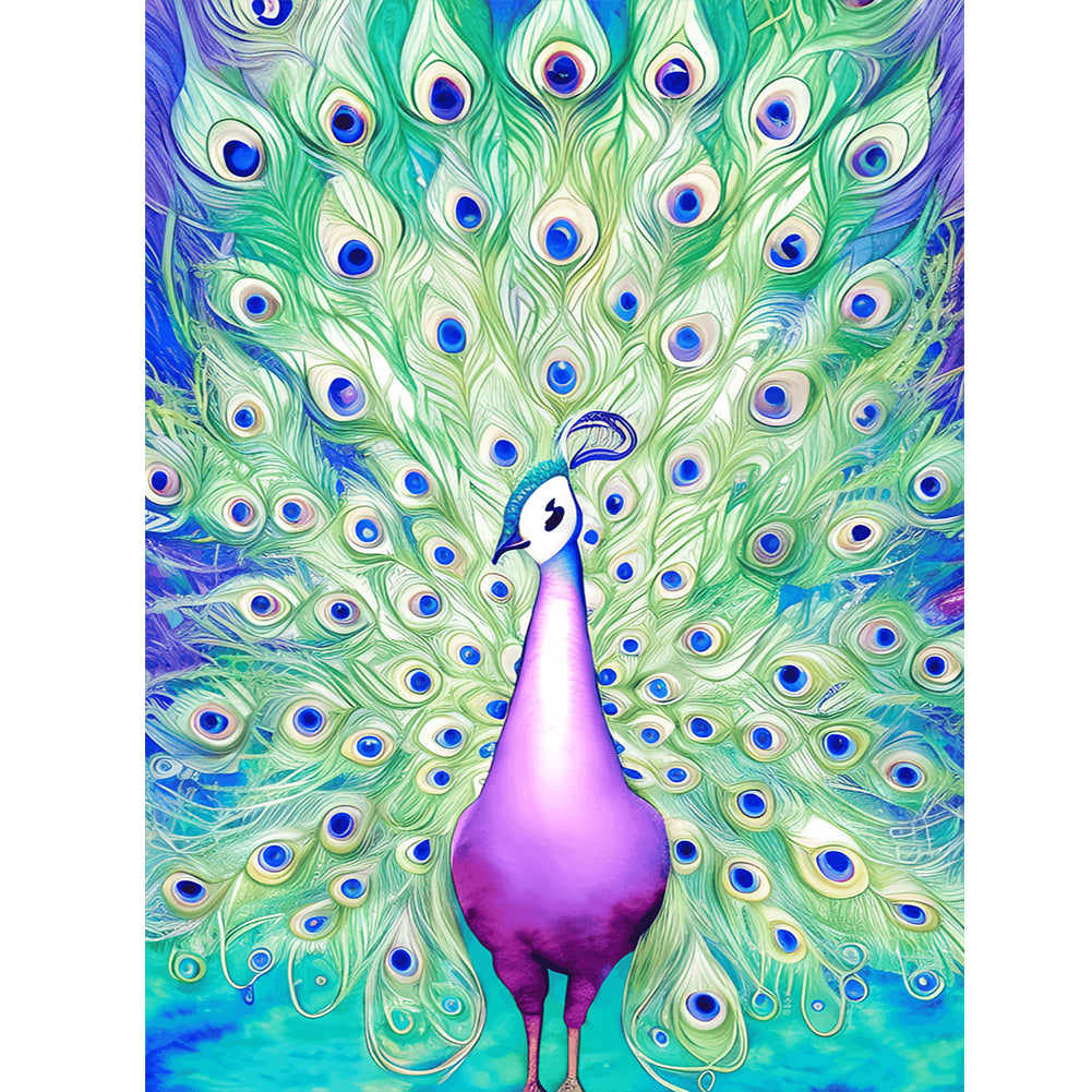 Peacock - Full Round Drill Diamond Painting 30*40CM