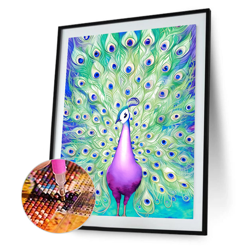 Peacock - Full Round Drill Diamond Painting 30*40CM