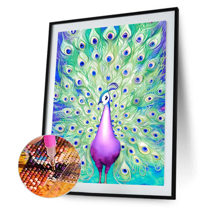 Peacock - Full Round Drill Diamond Painting 30*40CM