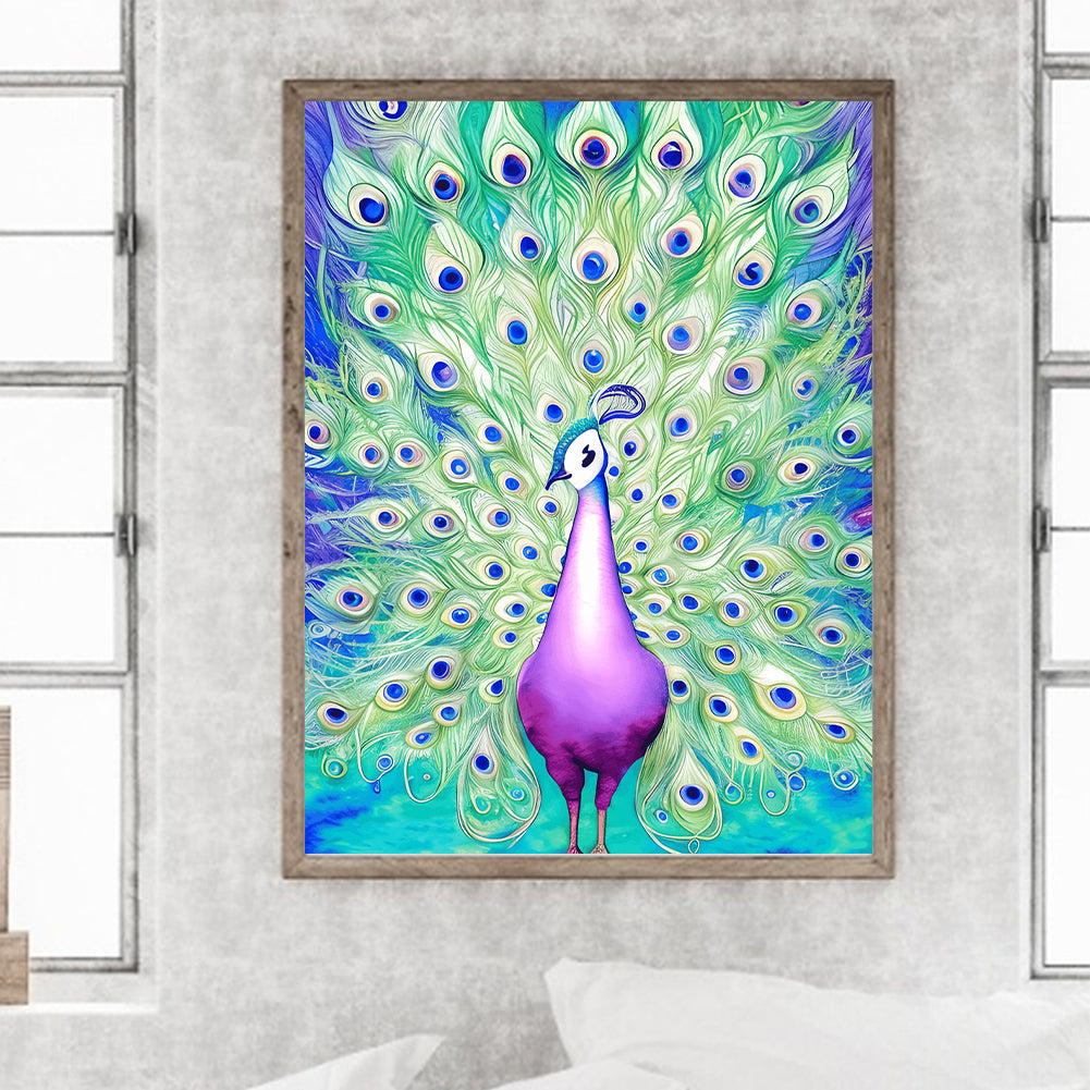 Peacock - Full Round Drill Diamond Painting 30*40CM