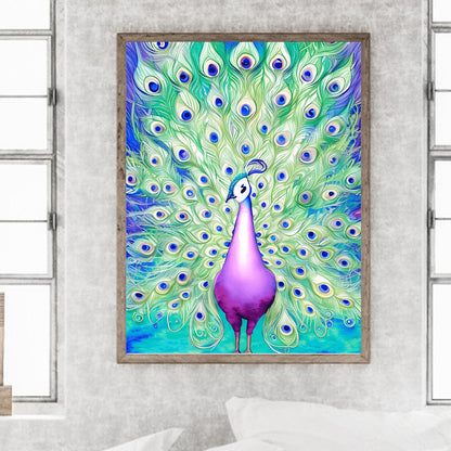 Peacock - Full Round Drill Diamond Painting 30*40CM