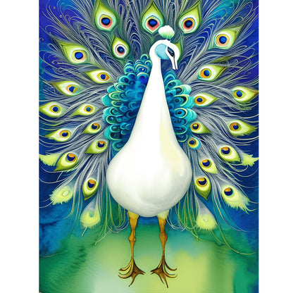 Peacock - Full Round Drill Diamond Painting 30*40CM