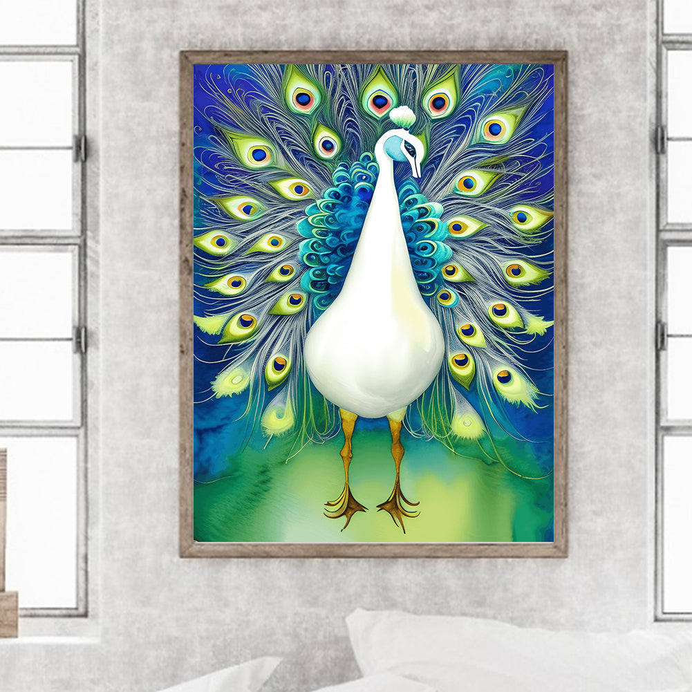 Peacock - Full Round Drill Diamond Painting 30*40CM