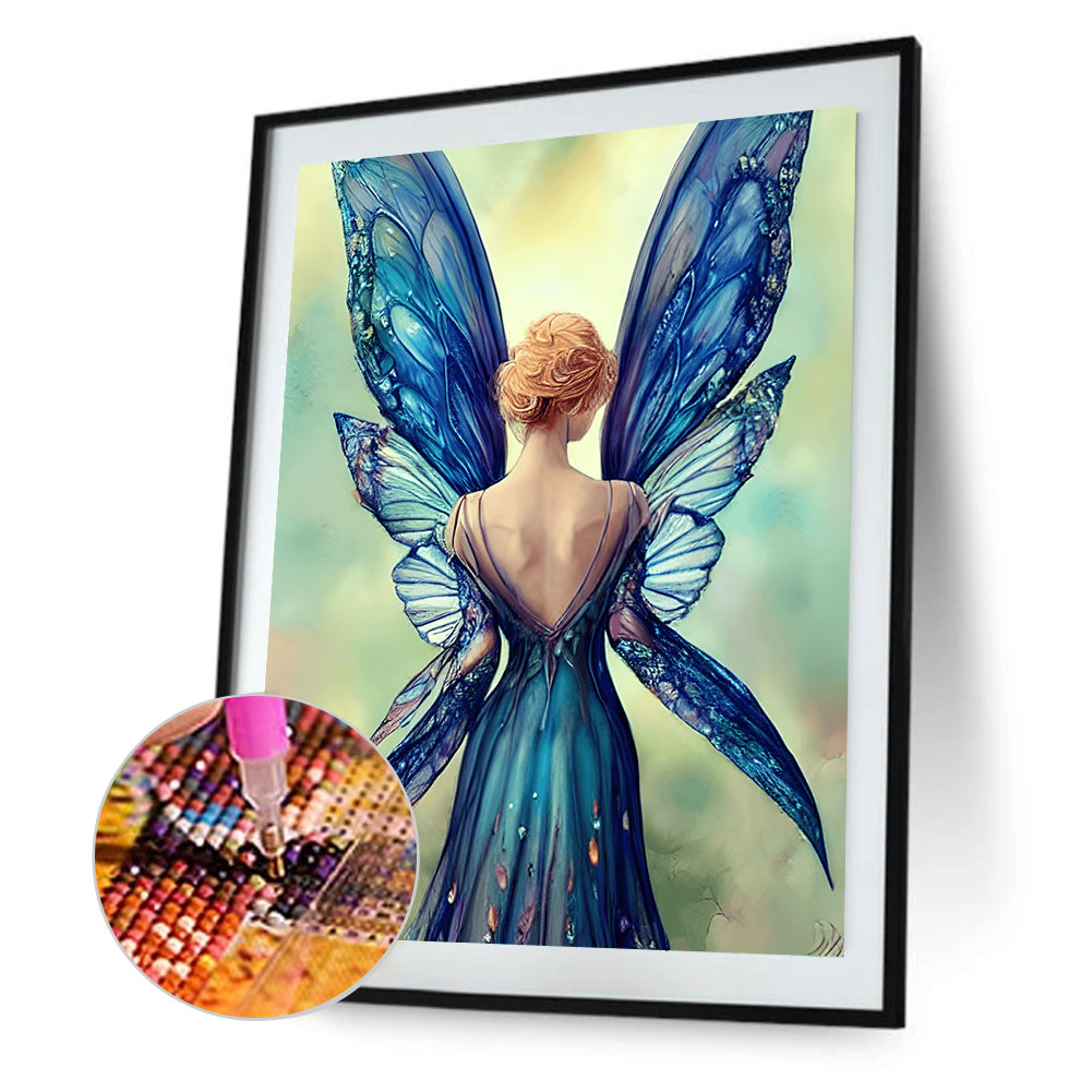 Butterfly Wings Woman - Full Round Drill Diamond Painting 30*40CM