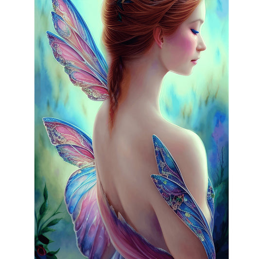 Butterfly Wings Woman - Full Round Drill Diamond Painting 30*40CM