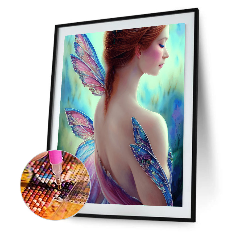 Butterfly Wings Woman - Full Round Drill Diamond Painting 30*40CM