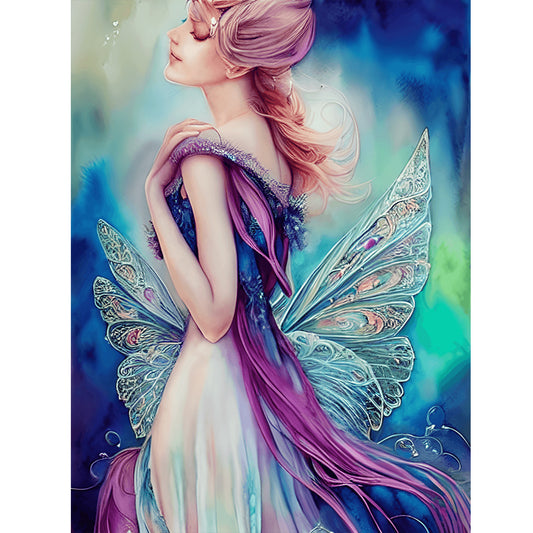 Butterfly Wings Woman - Full Round Drill Diamond Painting 30*40CM