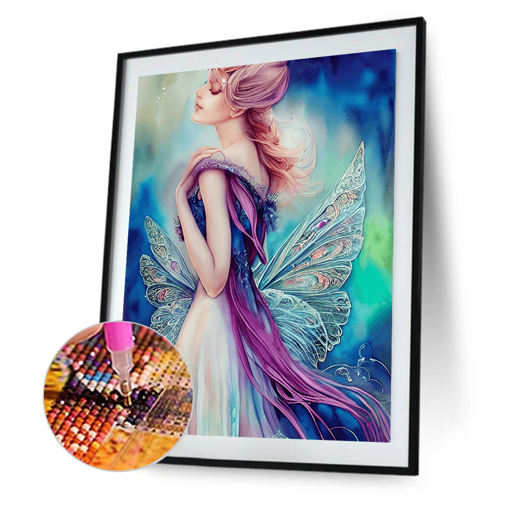 Butterfly Wings Woman - Full Round Drill Diamond Painting 30*40CM