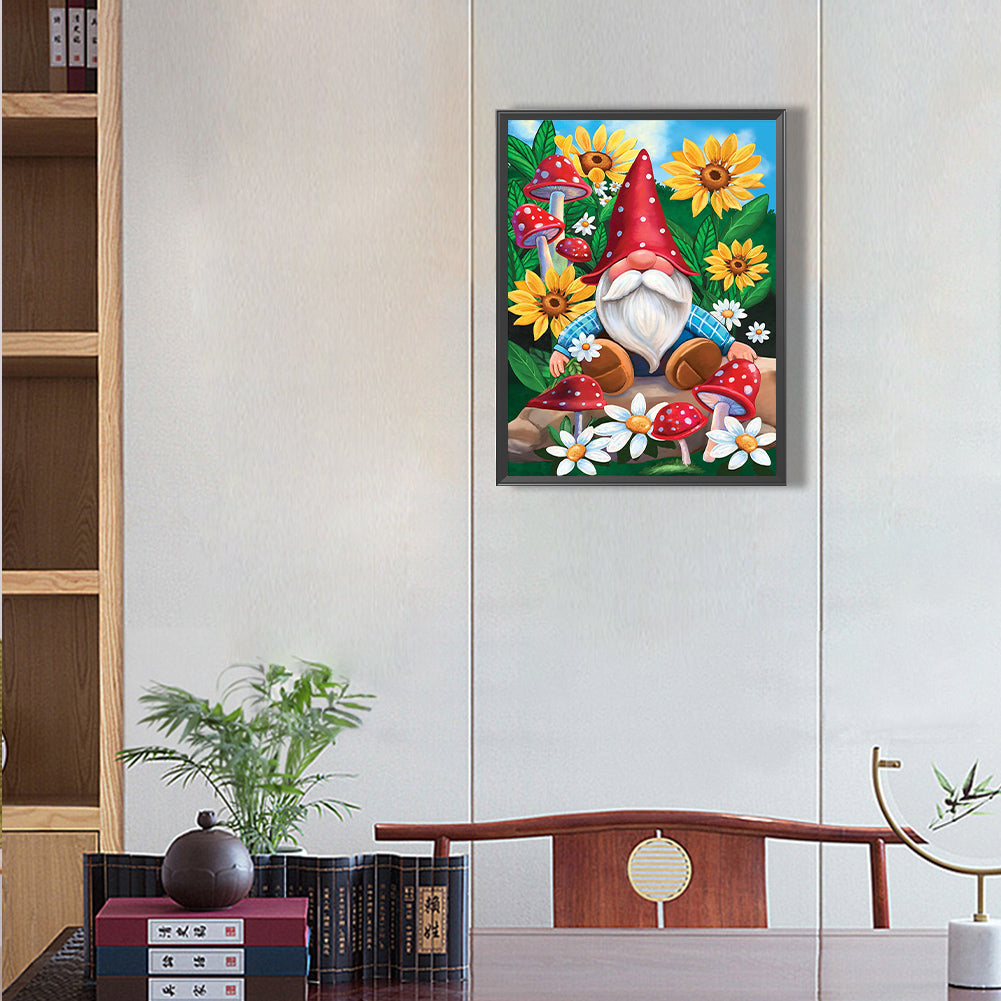 Flower And Dwarf - Full Round Drill Diamond Painting 30*40CM