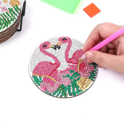 DIY Diamond Painting Coasters Kit Crystal Drink Coasters Cartoon for Adults Kids