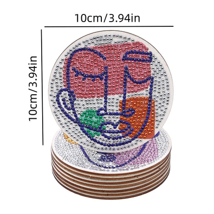 DIY Diamond Painting Coasters Kit Crystal Drink Coasters Cartoon for Adults Kids